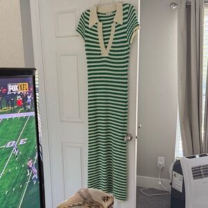 Moon River Striped Maxi Dress